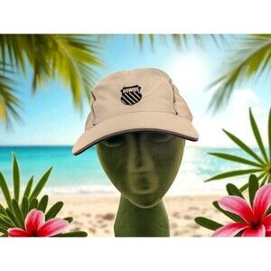 K-Swiss White w/ Black Gray Tennis Baseball Cap Hat Adjustable Logo Unisex